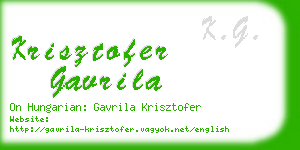 krisztofer gavrila business card